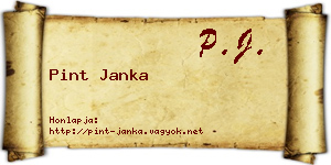 Pint Janka névjegykártya